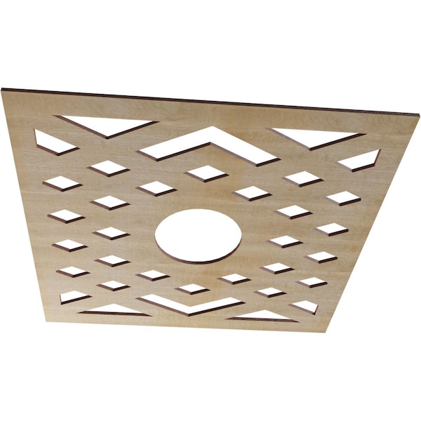 Chevron Wood Fretwork Pierced Ceiling Medallion, Hickory, 20OD X 5 1/8ID X 1/4T